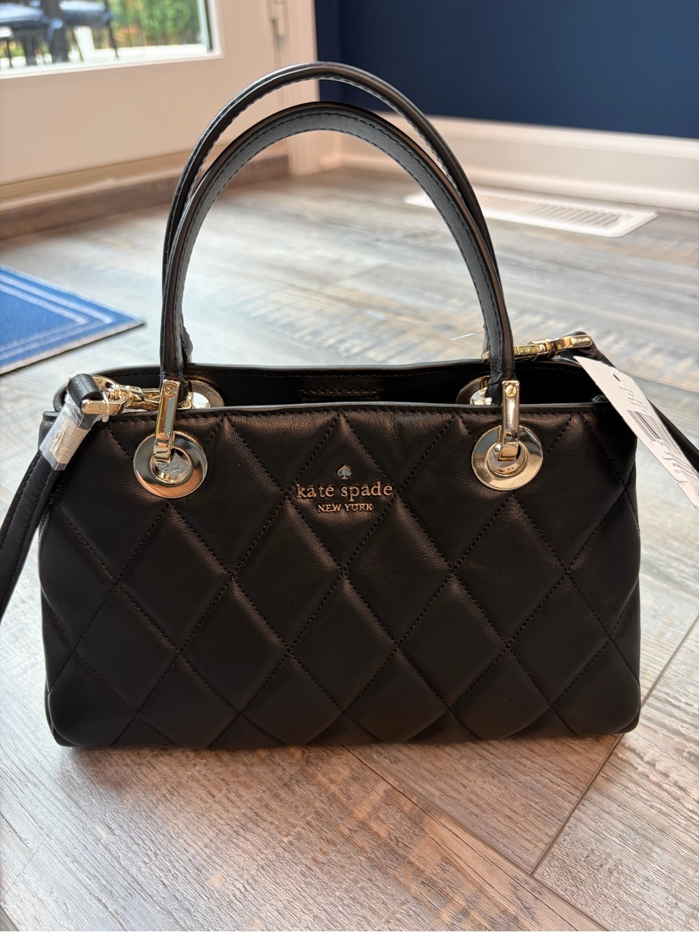 ✅ Kate Spade CAREY ~ Small Quilted Sullivan Satchel K1849 ~ BLACK ✨